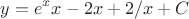 $$y=e^x x-2x+2/x+C$$