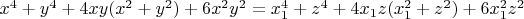 $x^4+y^4+4xy(x^2+y^2)+6x^2y^2=x_1^4+z^4+4x_1z(x_1^2+z^2)+6x_1^2z^2$
