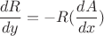 $$\frac {dR} {dy}=-R(\frac {dA} {dx})$$