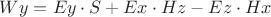 $Wy = Ey \cdot S + Ex \cdot Hz - Ez \cdot Hx$