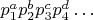 $p_1^a p_2^b p_3^c p_4^d \ldots$