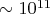 $\sim 10^{11}$