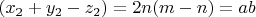 $(x_2+y_2-z_2)=2n(m-n)=ab$