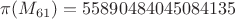$\pi(M_{61}) = 55890484045084135$