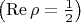 $\left(\operatorname{Re} \rho = \frac{1}{2}\right)$