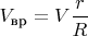 $V_\text{вр} =V \dfrac r R$