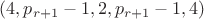 $(4,p_{r+1}-1,2,p_{r+1}-1,4)$