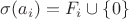 $\sigma(a_i) = F_i \cup \{ 0 \}$