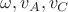 $\omega ,v_A, v_C$ $\omega ,v_A, v_C$