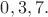$0,3,7.$