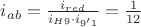 $i_{ab}=\frac{i_{red}}{i_{H9}\cdot i_{9'1}}=\frac{1}{12}$