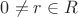 $0 \neq r \in R$