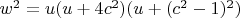 $w^2=u(u+4c^2)(u+(c^2-1)^2)$