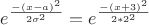 $e^\frac {-(x-a)^2} {2\sigma^2} = e^\frac {-(x+3)^2} {2*2^2} $