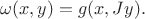 $\omega(x,y)=g(x,Jy).$