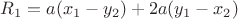 $R_1=a(x_1-y_2)+2a(y_1-x_2)$