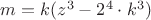 $m=k(z^3-2^4\cdot k^3)$ $m=k(z^3-2^4\cdot k^3)$