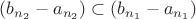 $(b_{n_2} - a_{n_2}) \subset (b_{n_1} - a_{n_1})$