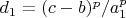 $d_1=(c-b)^p/a_1^p$