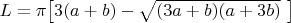 $L=\pi \big [3(a+b)-\sqrt{(3a+b)(a+3b)}&nbsp; \big ]$