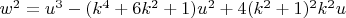 $w^2=u^3-(k^4+6k^2+1)u^2+4(k^2+1)^2{k^2}u$