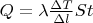 $Q = \lambda \frac {\Delta T}{\Delta l} St$