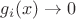 $g_i(x) \to 0$