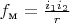$f_\text{м} = \frac{i_1i_2}{r}$