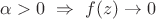 $\alpha>0\ \Rightarrow\ f(z)\to0$