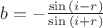 $b=-\frac{\sin\,(i-r)}{\sin\,(i+r)}$