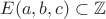 $ E(a,b,c)\subset\mathbb{Z} $