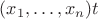 $(x_{1},\ldots,x_{n}) t$