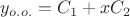 $y_{o.o.}=C_1+xC_2$