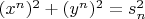 $(x^n)^2+(y^n)^2=s_n^2$