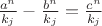 $\frac{a^n}{k_j} - \frac{b^n}{k_j} = \frac{c^n}{k_j}$