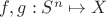 $ f, g : S^n \mapsto X$