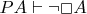 $PA \vdash \neg \Box A$