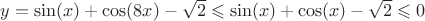 $y=\sin(x)+\cos(8x)\cosx-\sqrt2 \leqslant \sin(x)+ \cos(x)-\sqrt2 \leqslant 0$