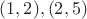 $(1,2),(2,5)$