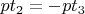 $pt_{2}=-pt_3$