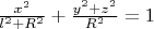 $\frac{x^2}{l^2+R^2}+\frac{y^2+z^2}{R^2}=1$