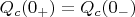 $Q_c(0_+)=Q_c(0_-)$