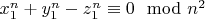 $x_1^n + y_1^n-z_1^n\equiv 0\mod n^2$