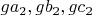 $ga_2, gb_2, gc_2$