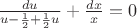 $\frac {du}{u-\frac12+\frac12 u}+\frac{dx}{x}=0$
