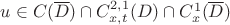 $u\in C(\overline{D})\cap C^{2,1}_{x,t}(D)\cap C^{1}_{x}(\overline{D})$