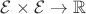 $\mathcal E\times \mathcal E\to\mathbb R$