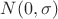 $N(0,\sigma)$