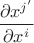 $\dfrac{\partial x^{j'}}{\partial x^{i}}$