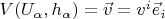$ V(U_\alpha ,h_\alpha)= \vec v= v^i \vec e_i $